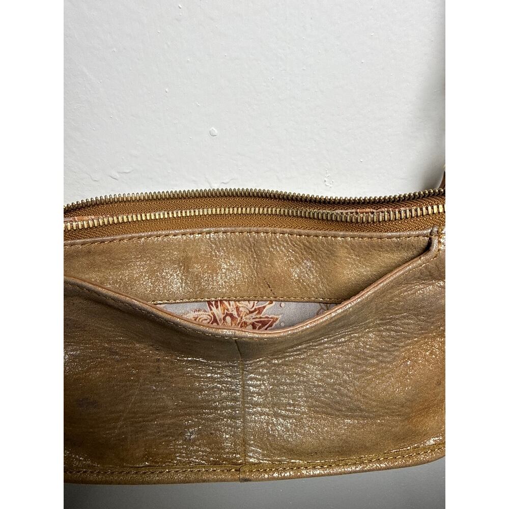 HOBO International Gold Metallic Leather Convertible Crossbody Bag - Picture 7 of 9